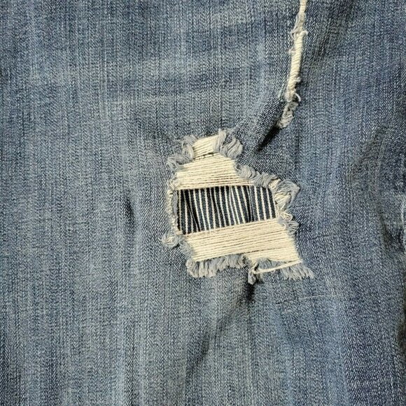 Lane Bryant Ankle Jeans Size 28 44X29 High Rise Distressed Ripped Medium Wash - Picture 4 of 9